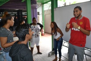 Charades underway.